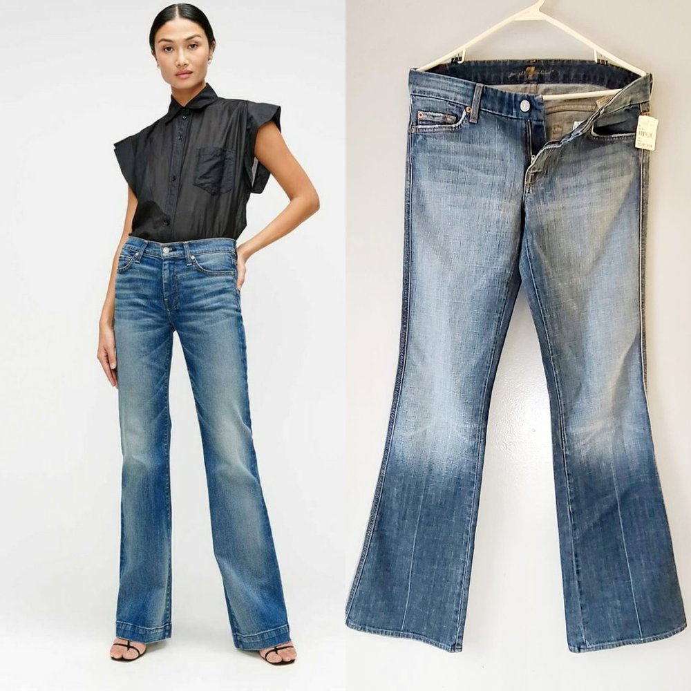 7 For All Mankind Blue Flare Jeans